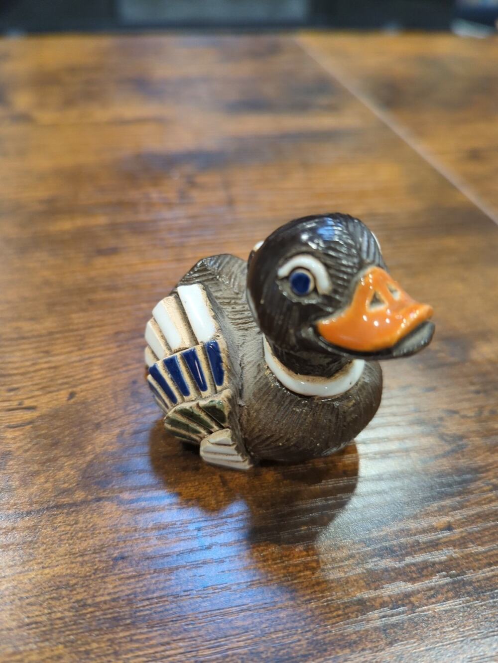 Artesania Rinconada Uruguay Duck‎ Mallard Hand Crafted Art Pottery Signed 2”